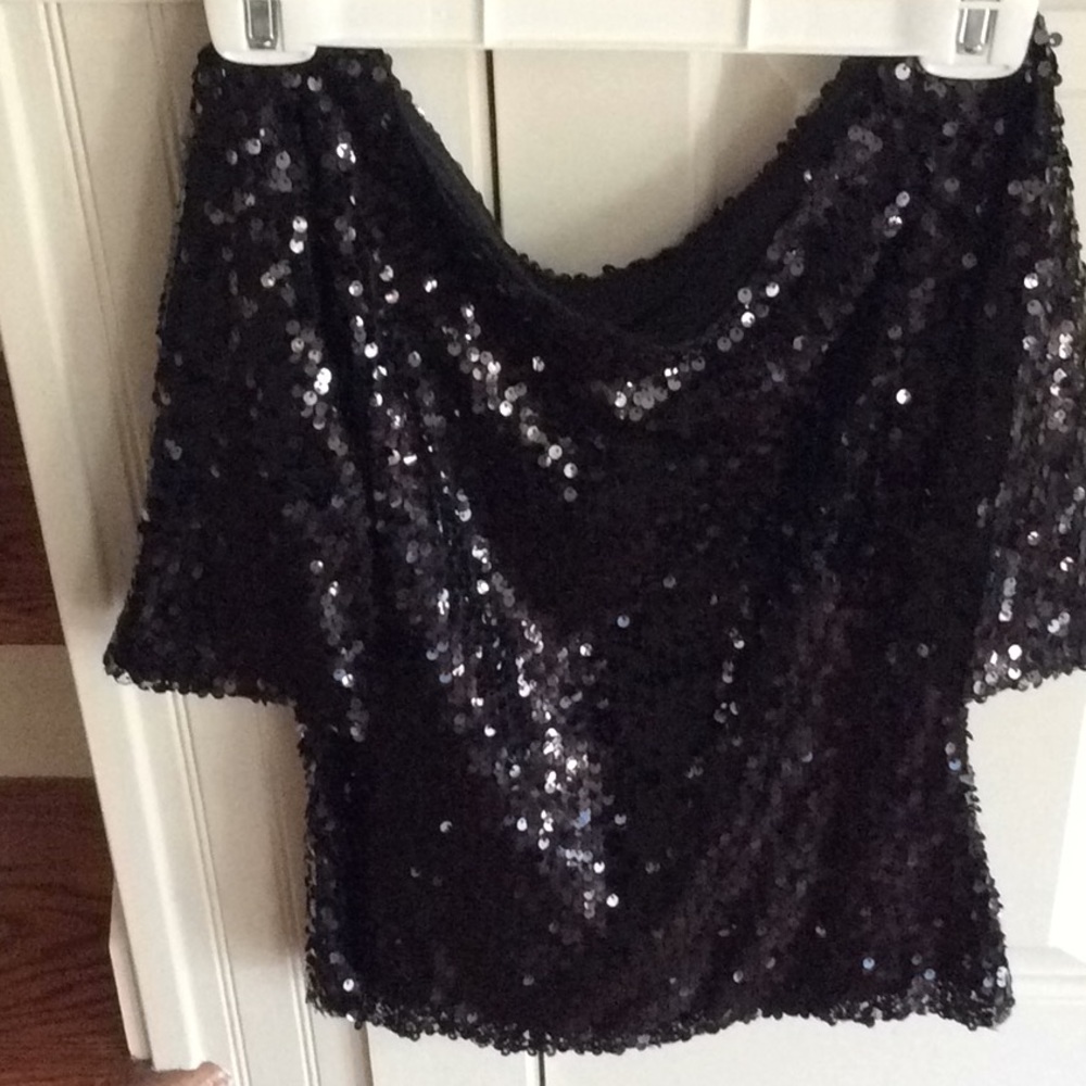 Black sequined top